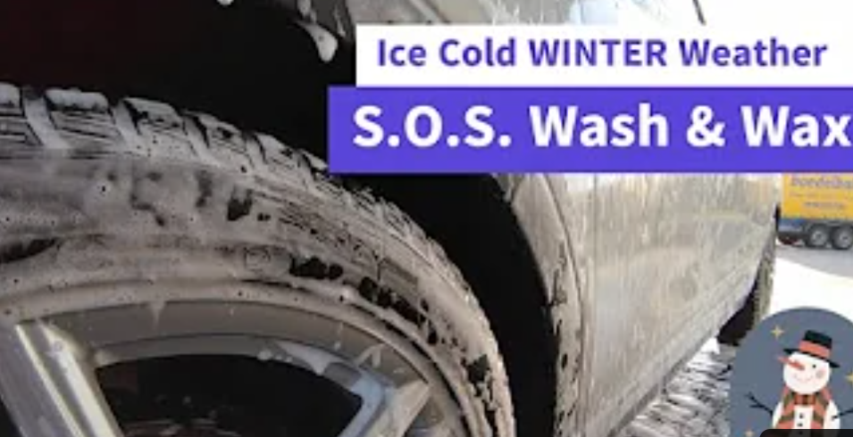 White car winter car wash tips: Traffic film & brown tire cleaning