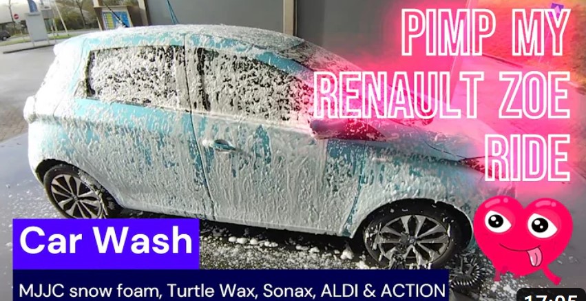 Der beste Weg ein Renault Zoe-Elektroauto von Hand zu waschen und aufzupeppen. Mit Turtle Wax-, Sonax-, Action-, LIDL- und Aldi-Produkten.