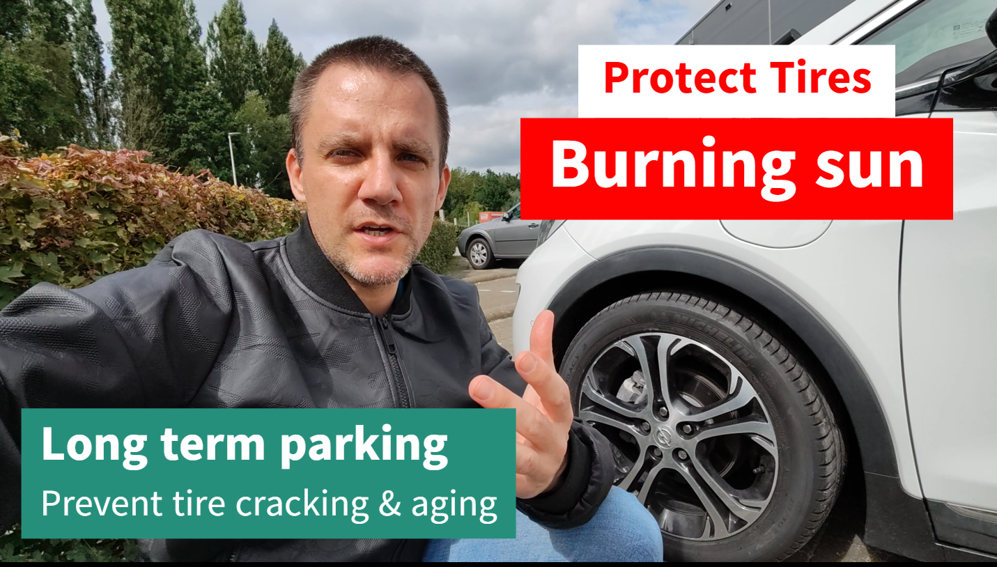 How to protect tires from burning sun during long term parking