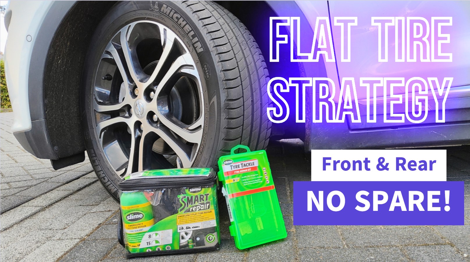 How to fix a front or rear flat tire on the road without carrying a spare