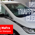 Instant traffic film cleaning using Italian MaFra Shampoo Power