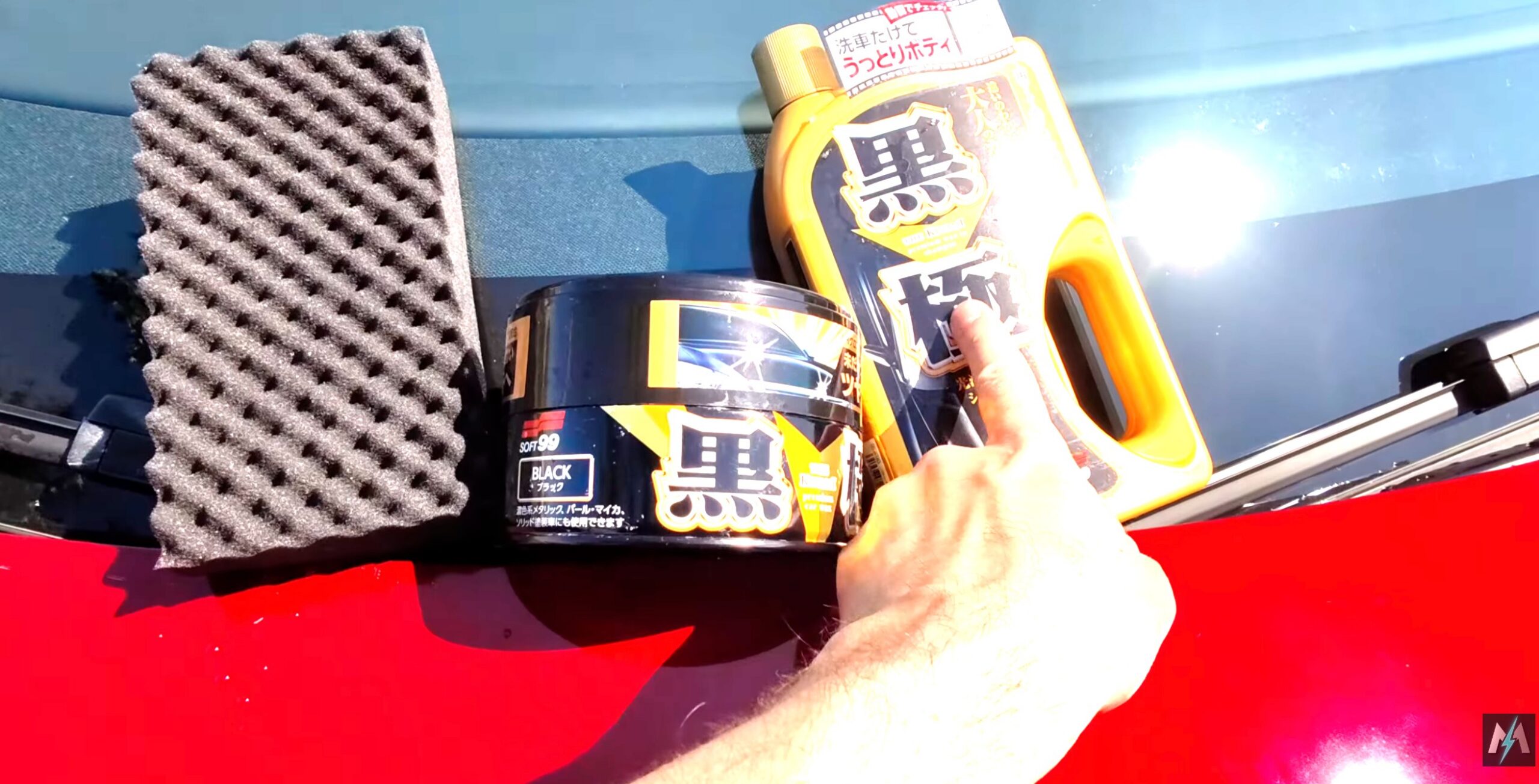 Soft99 Kiwami shampoo car wash review on red Tesla